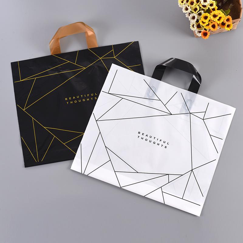Plastic Clothing Store Shopping Bag Creative High-Pressure Clothes Packaging Handbag Clothing Store Bag Wholesale Printing Logo