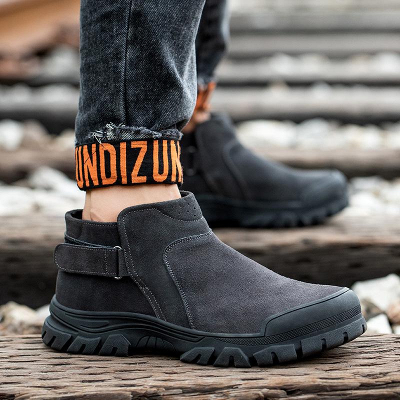 electric welder labor protection shoes men's steel toe cap anti-smashing and anti-penetration lightweight and wear-resistant leisure safety shoes fireproof flower work shoes full figure