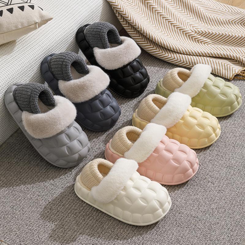 New Winter Solid Color Removable and Washable Waterproof and Comfortable Men's and Women's Home Closed Toe Couple's Bag Heel Comfortable Outer Wear Versatile Shoes Application Scenario