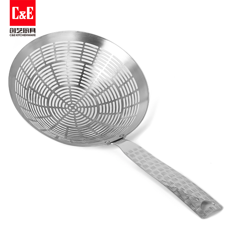 C&E创艺家用不锈钢漏勺油炸漏网捞面饺子沥水洗菜控水网长柄捞勺厨房用品详情5
