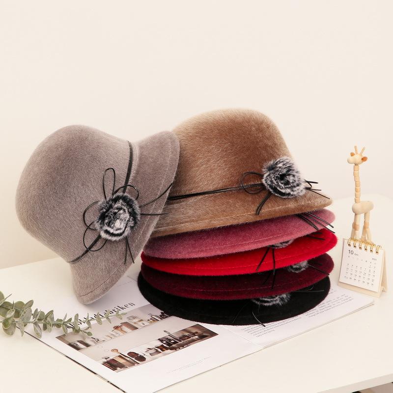 autumn and winter bucket hat fashion cap old lady bucket hat female cap children warm hat middle-aged and elderly hat mom style hat