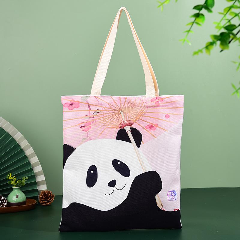 Cotton Shopping Bag Printed Logo Cute Fashion Cartoon Canvas Bag Customized Creative Color Advertising Cotton Bag