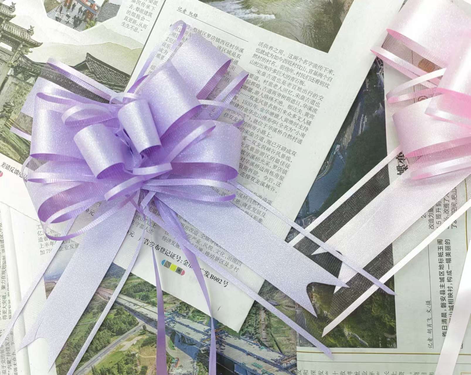 鲜花包装，礼品装饰，婚房婚车布置，节日庆典拉花细节图