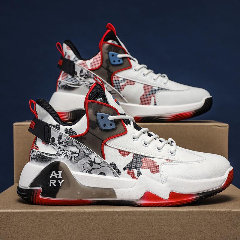 outdoor shoes fashion comfortable soft sole sneakers foreign trade wholesale basketball shoes 2023 men's new leather basketball shoes full figure