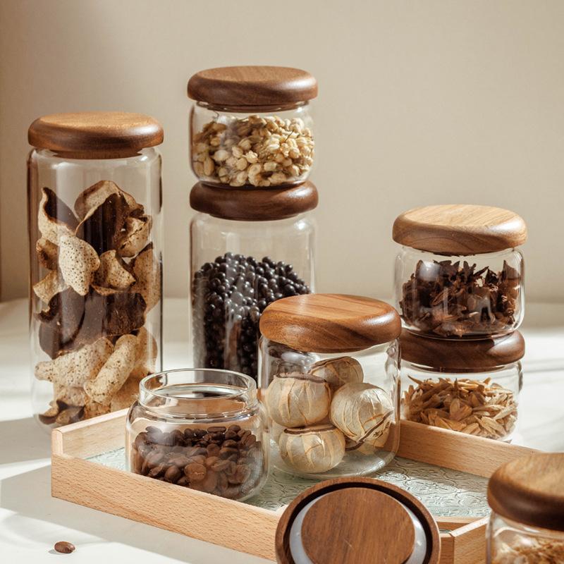 food grade press small round jar sealed jar glass jar glass bottle glass sealed can jar storage jar wholesale