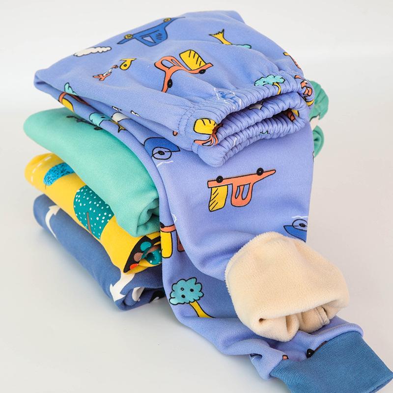 children's fleece-lined thick leggings boys and girls children's clothing long johns warm-keeping pants baby tight mouth cotton wool pyjama trousers winter