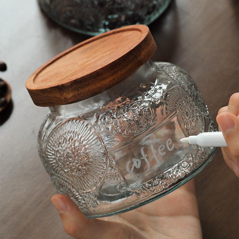 retro glass jar sealed jar storage jar sucrier tea caddy food grade storage tank glass bottle jar