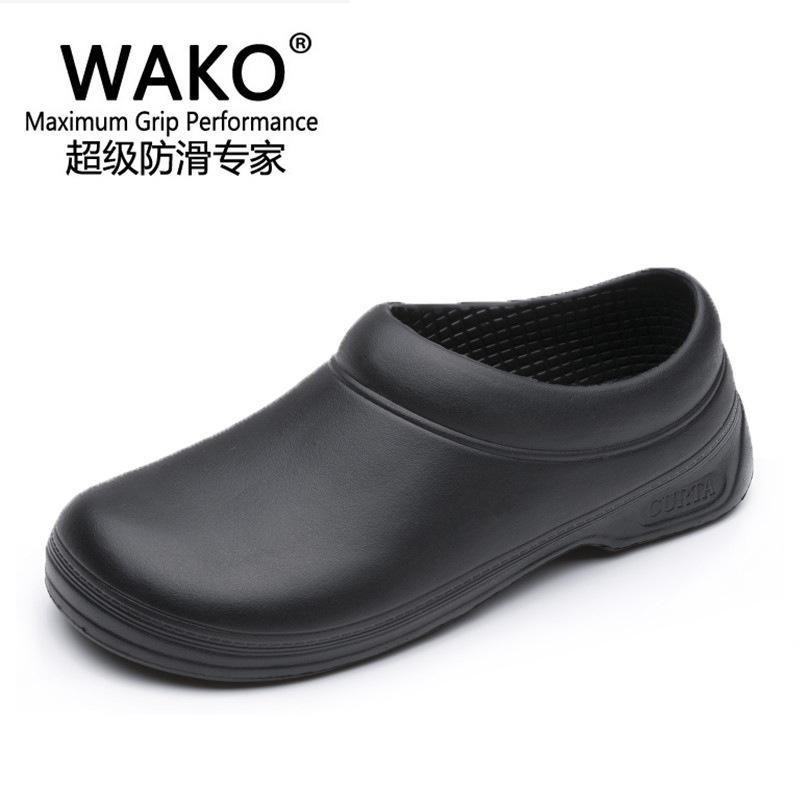 wako slip chef shoes kitchen workers' shoes rear kitchen work shoes men's shoes women's labor insurance food factory rain boots one piece dropshipping Item Picture