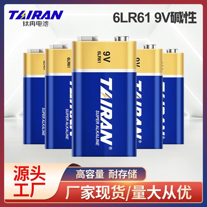 titanium ran 9v alkaline battery 6lr61 microphone multimeter laminated nine volt square smoke alarm 9v battery