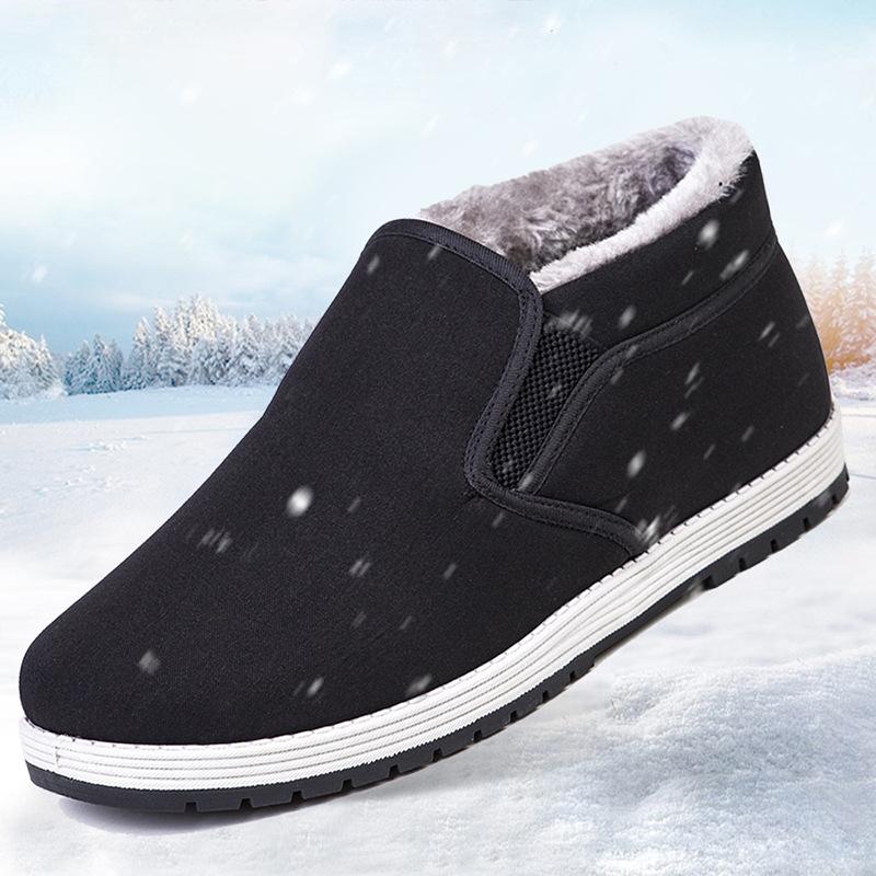 3520 winter old beijing cloth shoes fleece-lined thickened high cotton-padded shoes men's dad men's shoes warm middle-aged and elderly wholesale full figure