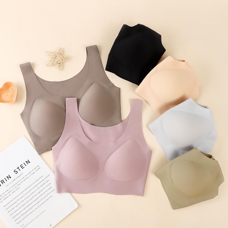 latex seamless underwear women's wireless vest-style sports sleep bra nana one-piece bra thin