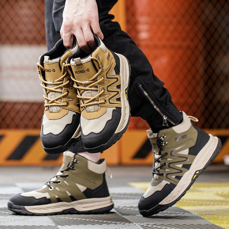 high ankle safety shoes men's non-slip wear-resistant safety shoes anti-smashing and anti-penetration lightweight breathable work shoes long standing not tired Application Scenario