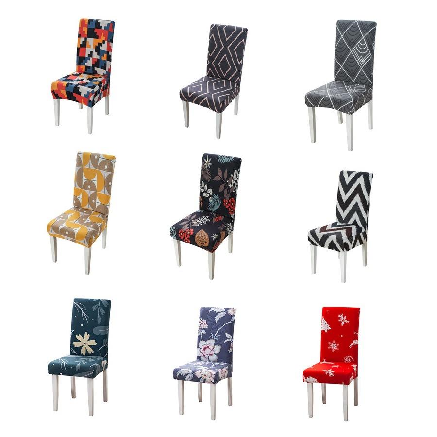 heavy weight new color four seasons universal elastic chair covers hotel restaurant home printed one-piece office chair cover