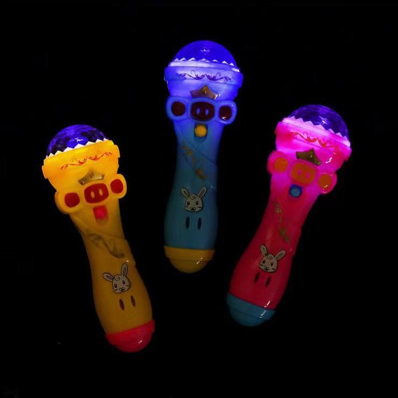 Children's Luminous Toys Microphone Projection Starry Creative Microphone Night Market Square Stall Wholesale Toys Application Scenario