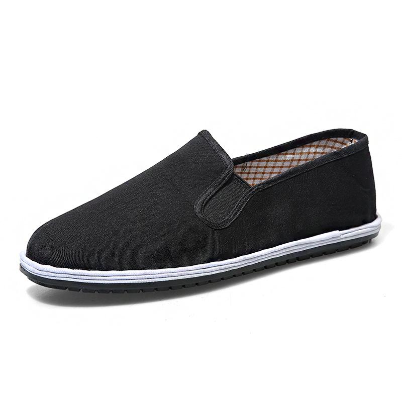 resin sole old beijing cloth shoes men's spring and autumn construction site work shoes sweat-absorbent breathable strong cloth soles black cloth shoes work shoes Item Picture