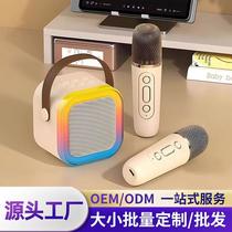 cross-border hot k12 bluetooth speaker microphone integrated outdoor live broadcast home karaoke bluetooth speaker with microphone