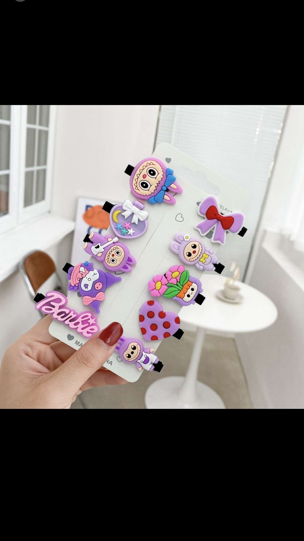 Oubei Bear Children's cartoon flowing sand bb hair clips, girl princess hair accessories, cute cartoon hair clips and hairpins that don't damage hair detail image 2