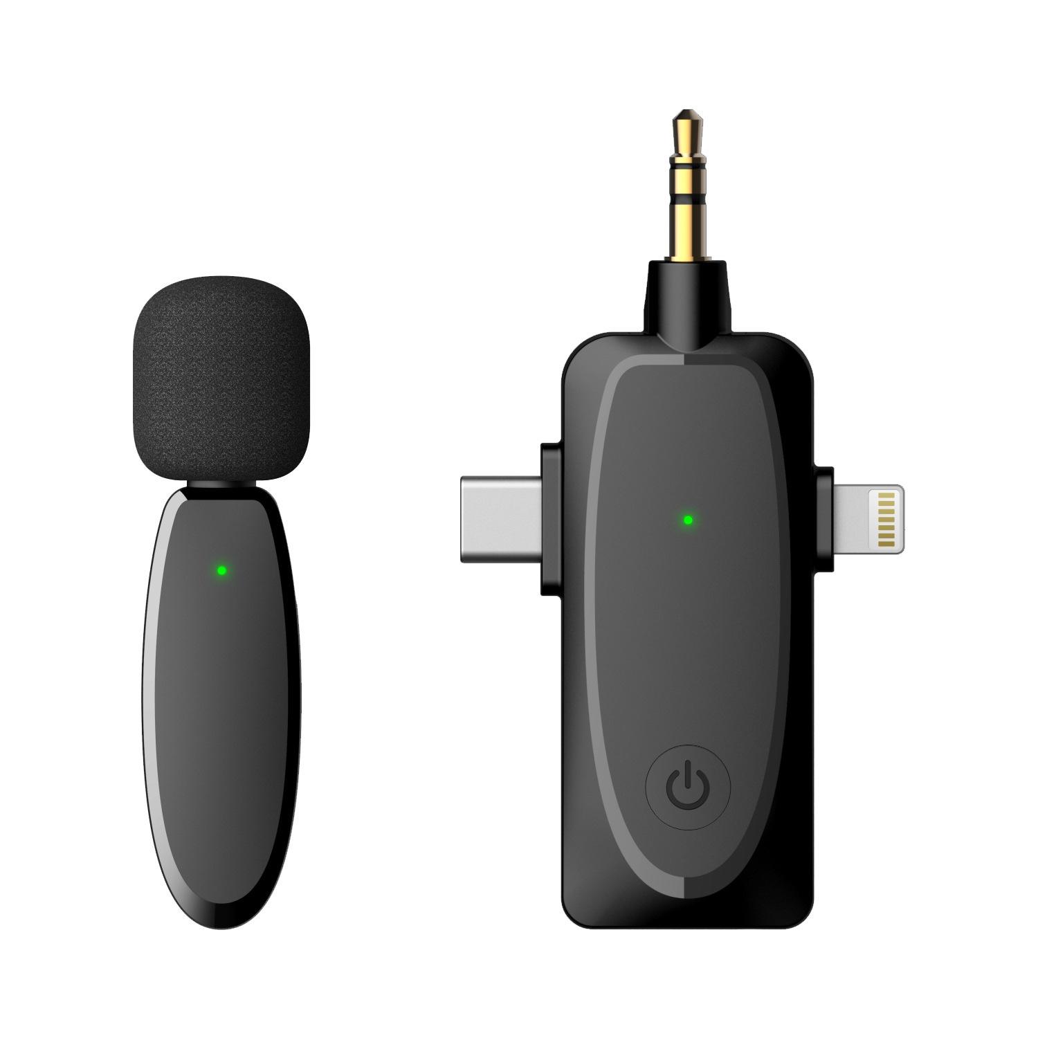 ap003 cross-border mobile live streaming wireless collar clip microphone one-to-two live radio mini wireless microphone