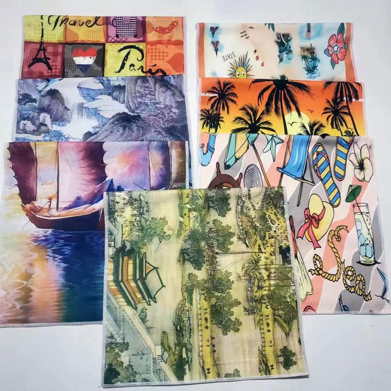 cross-border e-commerce supply digital transfer printing beach towel graphic customization bath towel microfiber warp knitting 70x140
