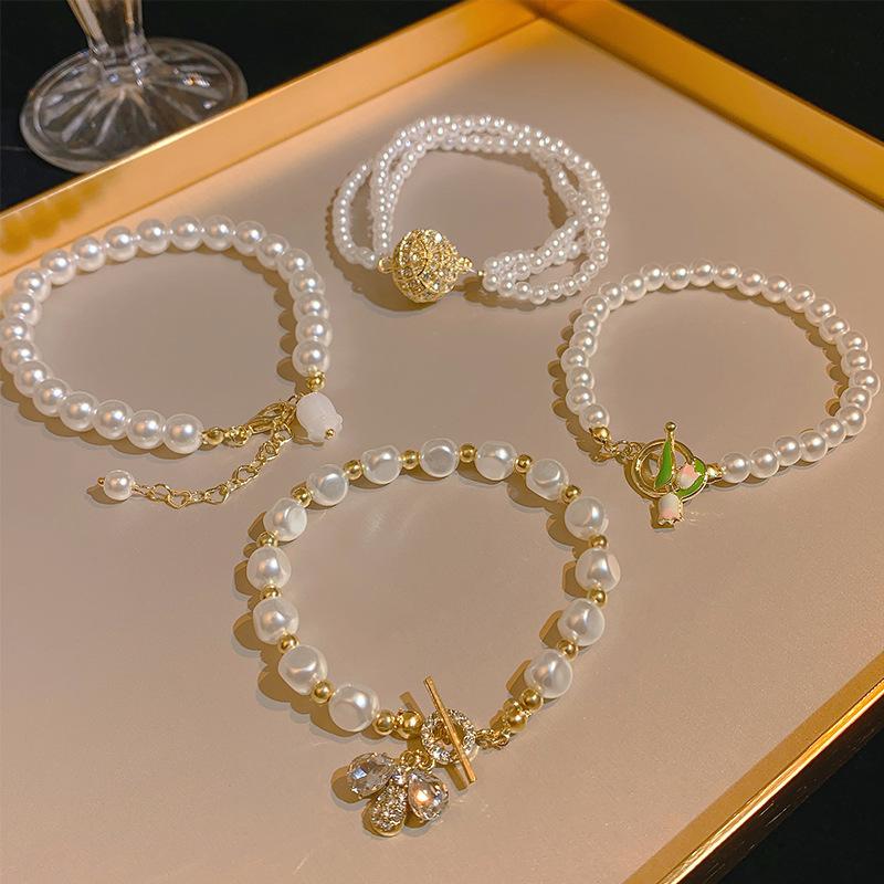 pearl bracelet niche high-grade sweet elegant girls personalized bracelet wholesale new internet celebrity bracelet