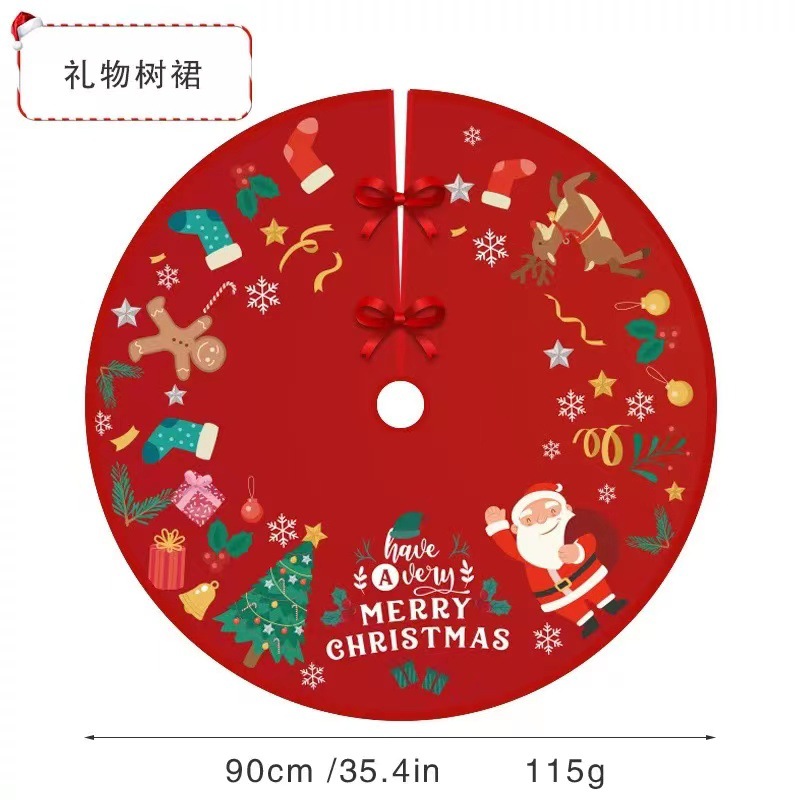 圣诞节装饰创意可爱印刷树群商场橱窗圣诞树树底下围裙装饰气氛布置圣诞节详情图8