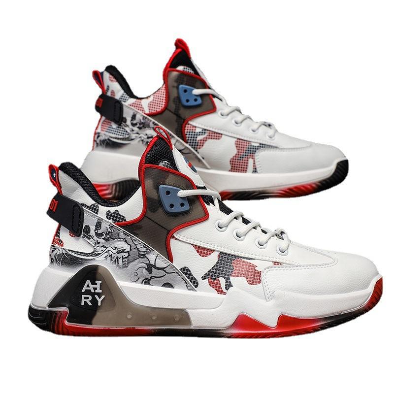 outdoor shoes fashion comfortable soft sole sneakers foreign trade wholesale basketball shoes 2023 men's new leather basketball shoes Item Picture