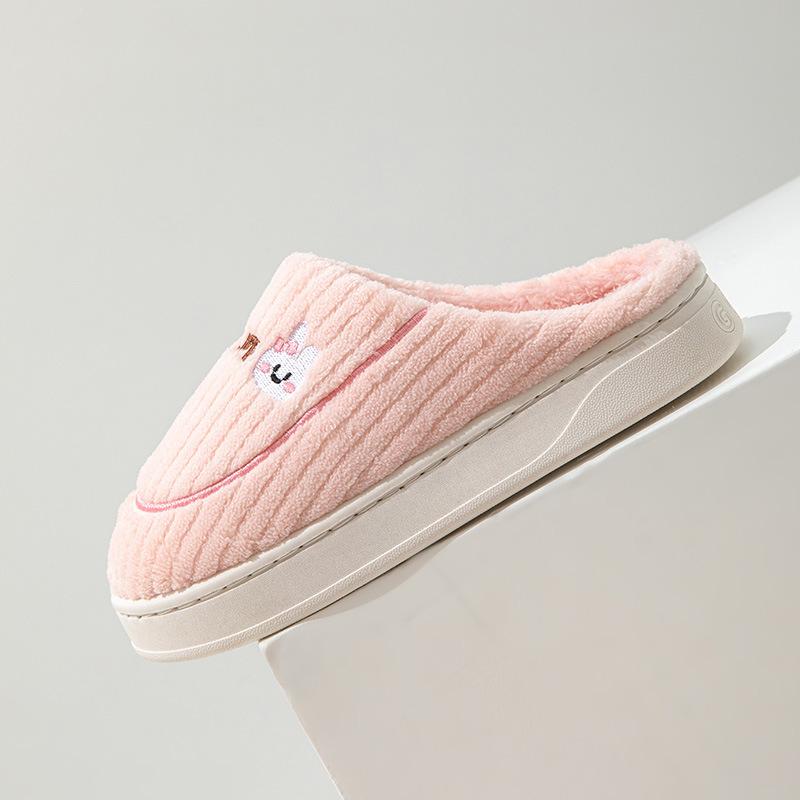 new autumn and winter cotton slippers women's household indoor warm plush cute girl's heart non-slip platform cotton shoes men Application Scenario