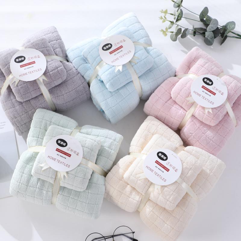 [high quality new] factory batch thick coral fleece towels beach towel lint-free absorbent logo