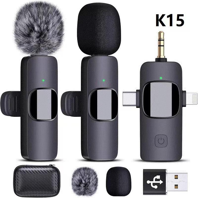 cross mirror k9 black three-in-one wireless collar clip microphone tiktok live streaming on kwai small microphone wholesale