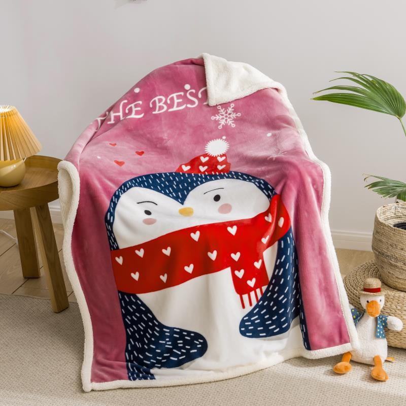 2022 New Cartoon Flannel Blanket Single Double-Layer Baby Blanket Cover Blanket Lambswool Flannel Blanket Wholesale