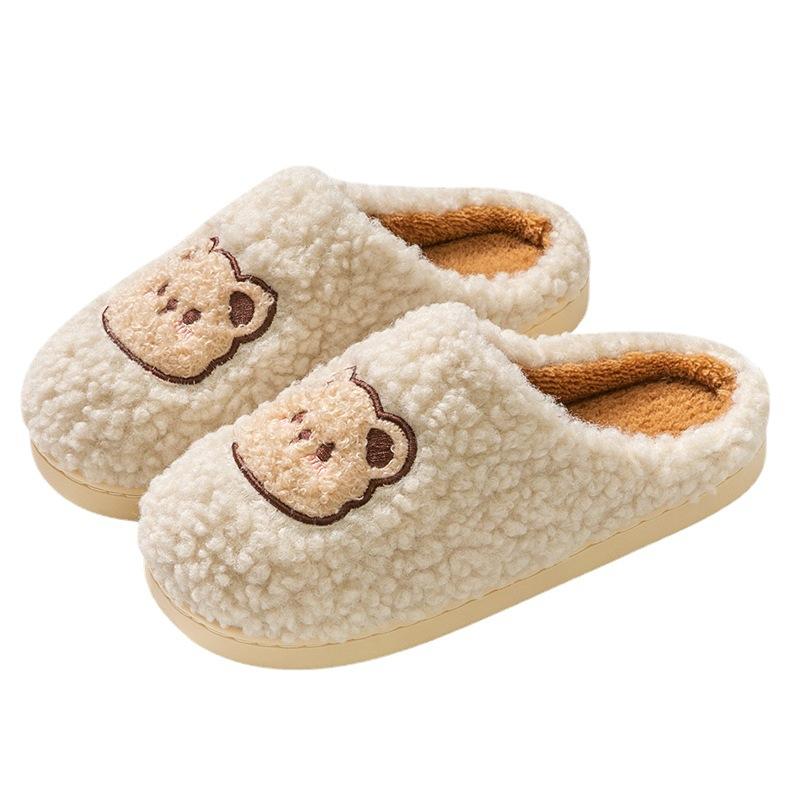 litani cotton slippers men's winter cute indoor fluffy shoes warm non-slip household fleece-lined slippers women wholesale Item Picture