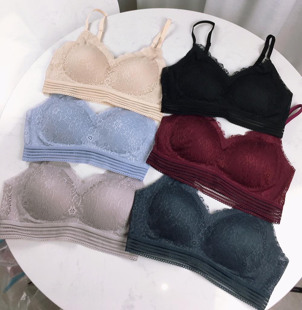 new sexy strap lace japanese seamless underwear bra sports seamless underwear gathered breathable bra