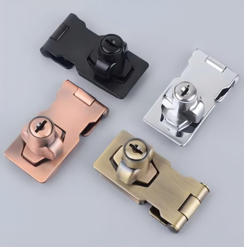 金属建材 2.5寸带锁锁牌 铁合页锌合金锁 安全耐用防盗门锁具配件图