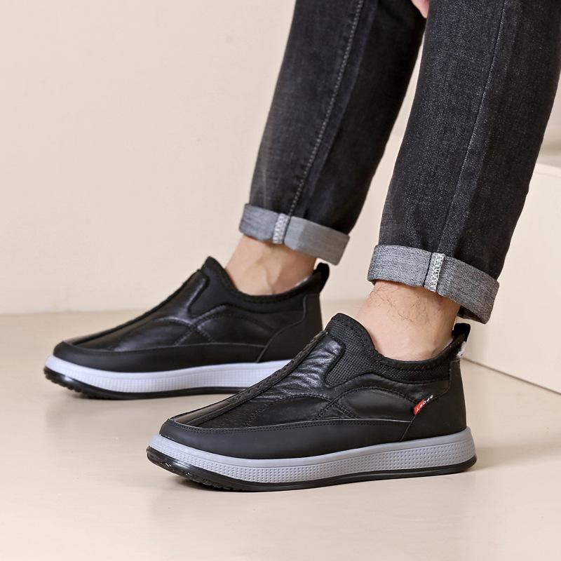 cotton shoes men's 2024 winter new old beijing leather men's shoes fleece-lined slip-on daddy's shoes for middle-aged and elderly people Application Scenario