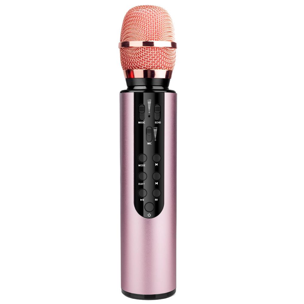 cross-border microphone wireless capacitor dual speaker portable bluetooth microphone home singing audio microphone integrated Item Picture
