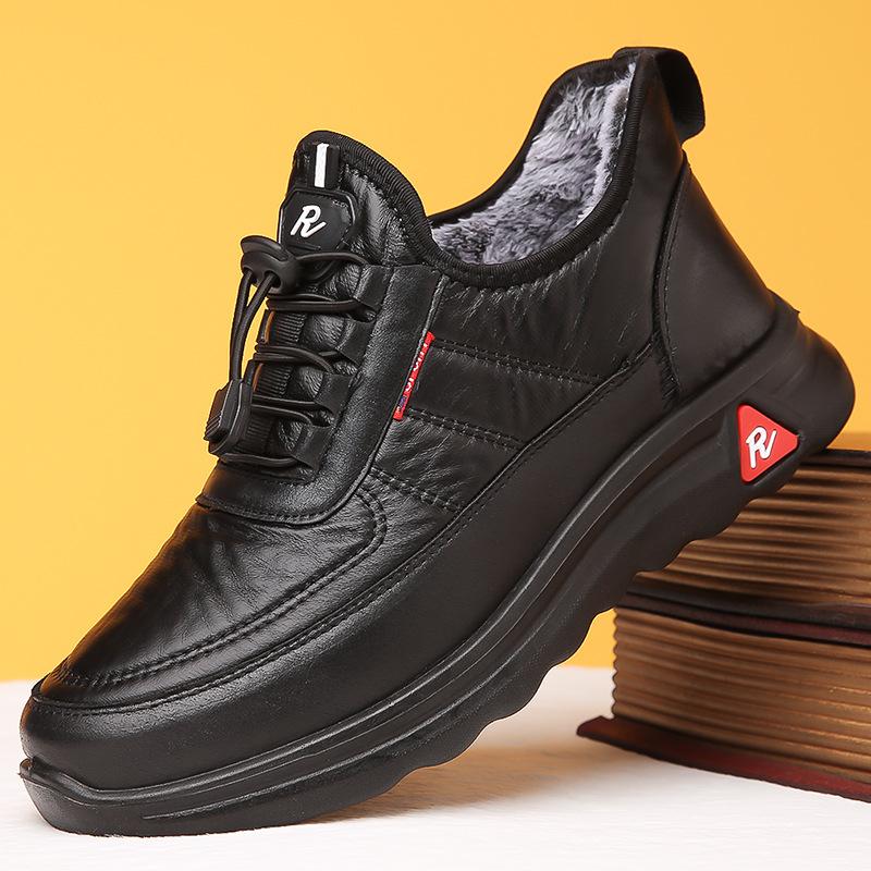 winter traditional beijing cotton shoes men's all cotton velvet thickened warm non-slip northeast middle-aged and elderly waterproof elderly dad shoes details Picture