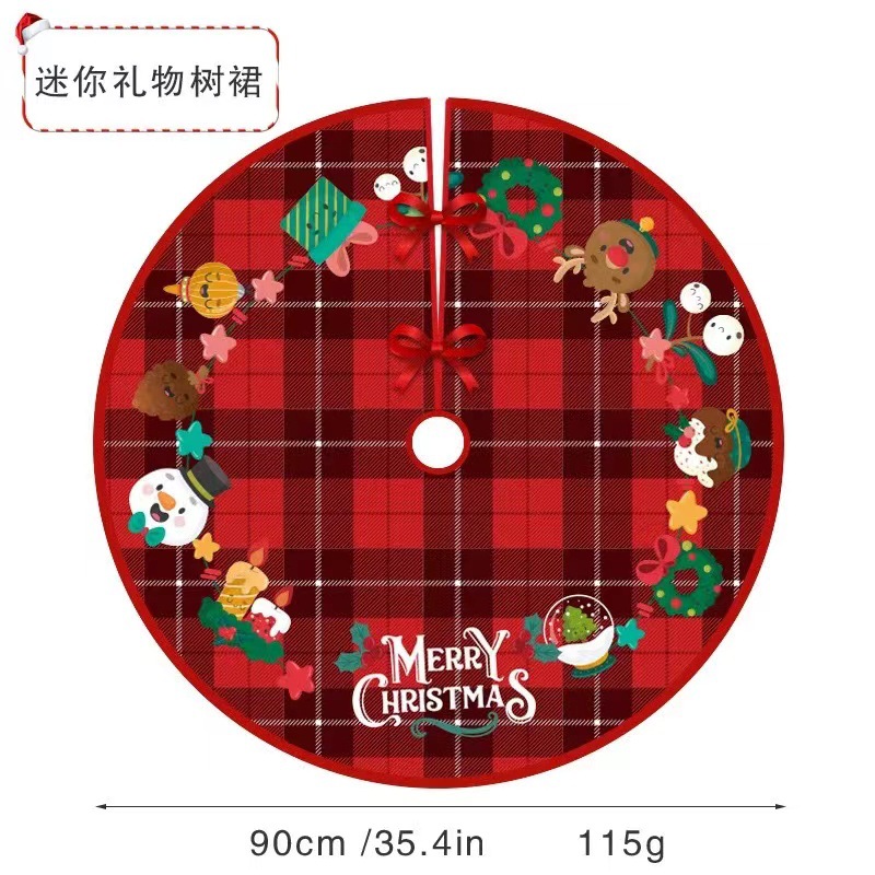 圣诞节装饰创意可爱印刷树群商场橱窗圣诞树树底下围裙装饰气氛布置圣诞节详情图7