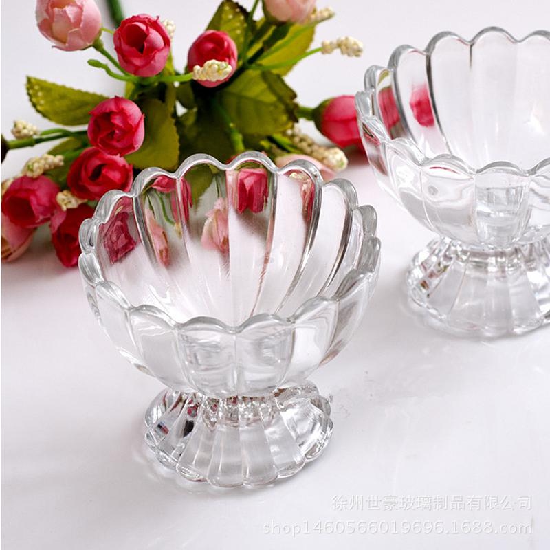 new lotus ice cream cup strawberry cream tower base transparent glass jar salad cup scented tea glass jar