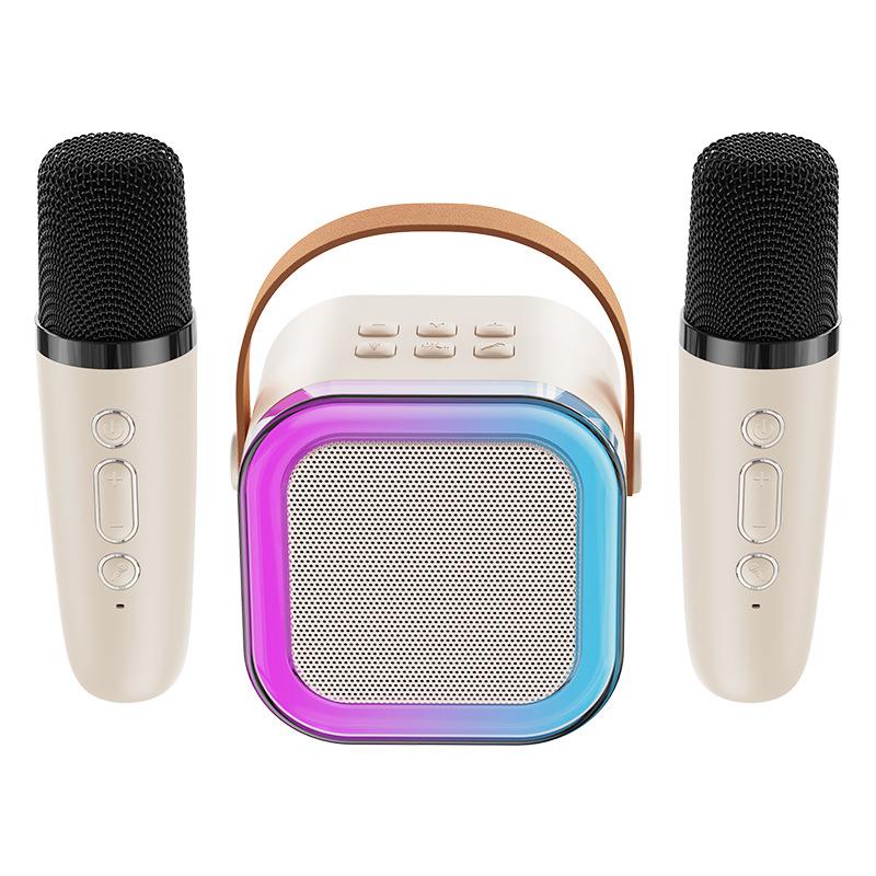 k12 microphone audio integrated wireless microphone karaoke home singing family ktv smart bluetooth audio with light Item Picture