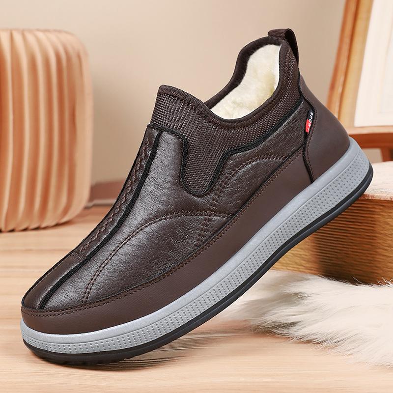 cotton shoes winter new outdoor casual and comfortable men's shoes warm slip-on fleece-lined thick dad shoes one piece dropshipping Specification drawing