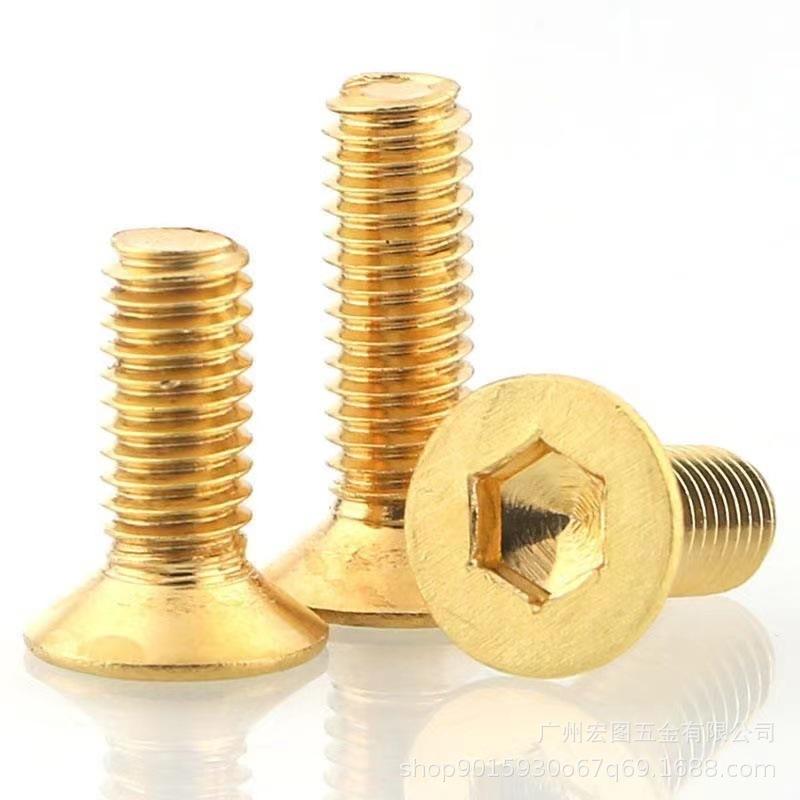 brass countersunk head hexagon socket brass screws brass sink cup flat head hexagon socket machine wire screw