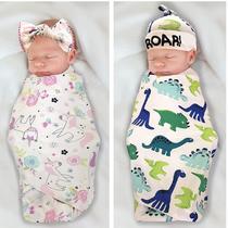 A49 Baby Wraparound Cloth Hat Sleeping Bag Set Cocoon Anti-Startle Cotton Baby's Blanket Baby Swaddle Newborn Blanket