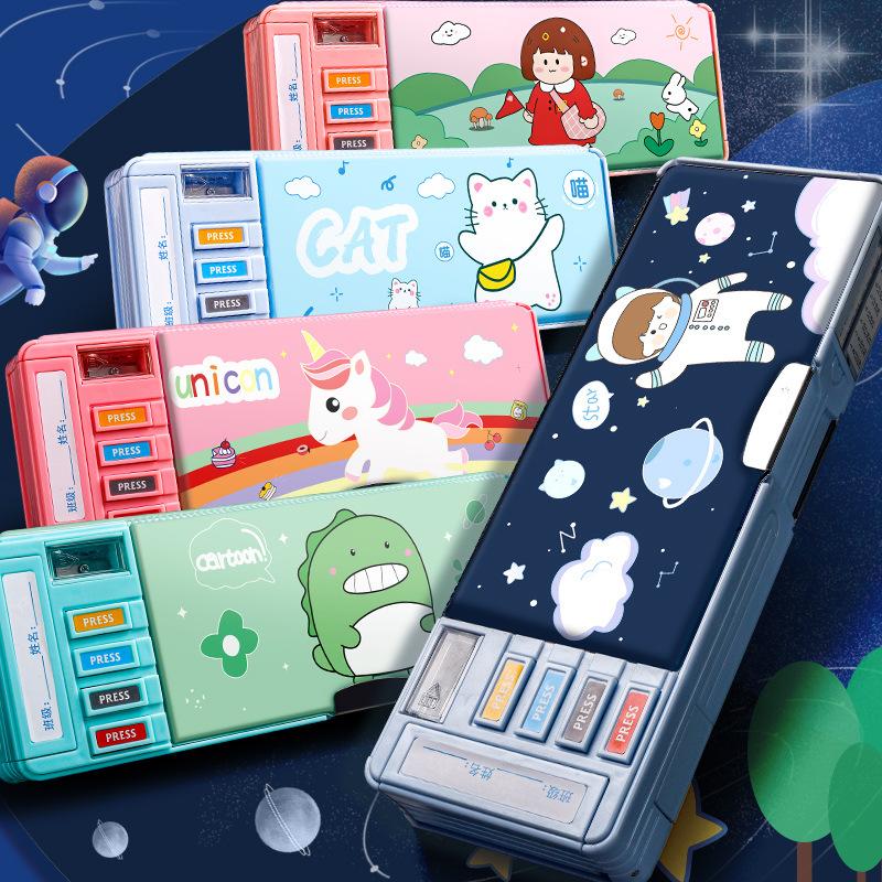 kabaxiong multifunctional stationery box cartoon pencil box primary school student male large capacity creative transformation personality kindergarten
