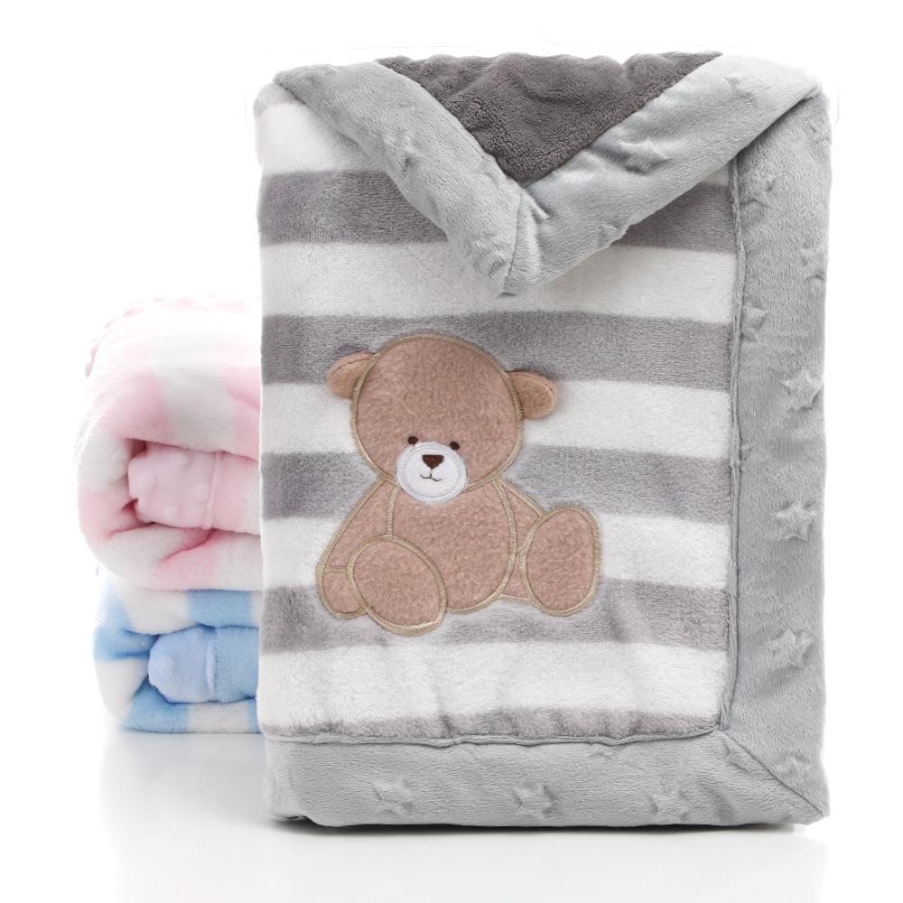 aikexin baby double-layer blanket simple printed flannel children's double-layer blanket lambswool double-layer baby blanket