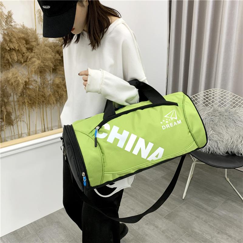 china gym bag dry wet separation sports messenger bag women's wear-resistant large capacity short-distance luggage bag one piece dropshipping