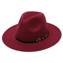 New Korean Style Fashionable Elegant Fedora Hat Spring, Autumn and Winter Woolen Casual All-Match Big Brim Ladies Fedora Hat