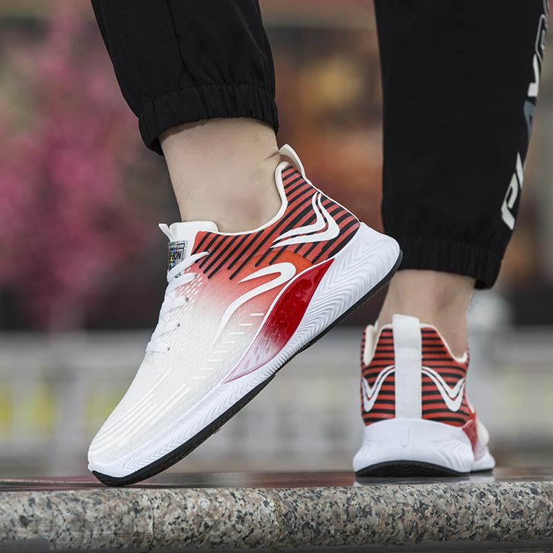 men's shoes summer breathable fly woven mesh sports and leisure running youth foreign trade cross-border fashion daddy tide shoes men details Picture