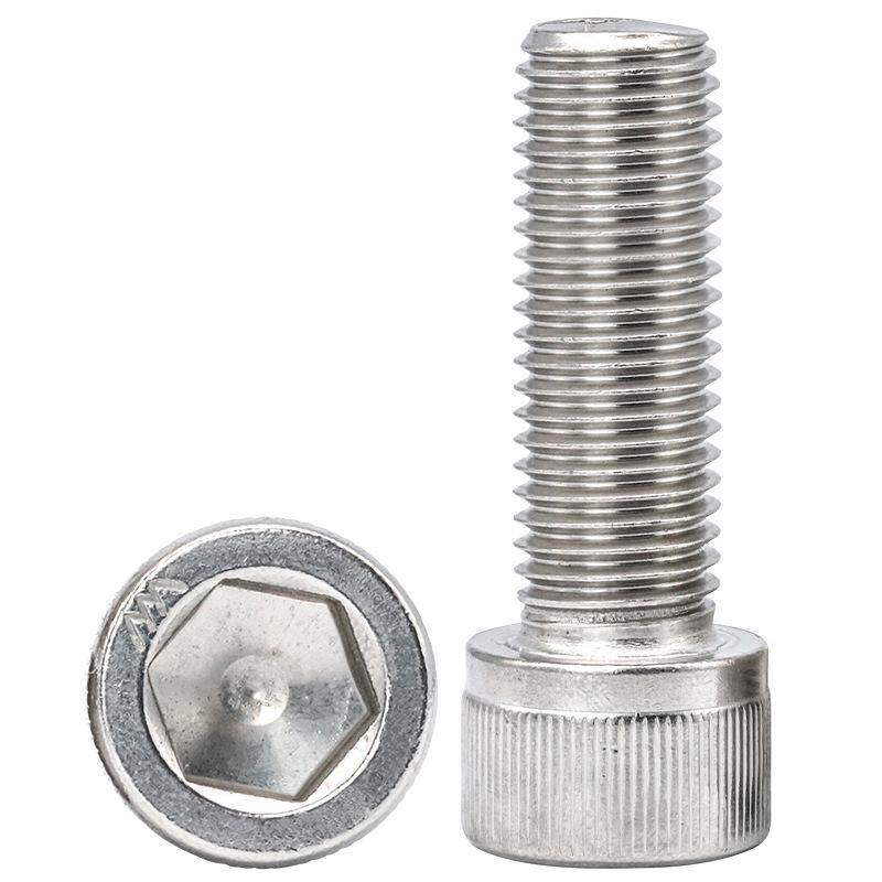 304 stainless steel hex socket cap screws cup head hexagon bolt cylinder head knurling screw m3m4m5m6m8 details Picture