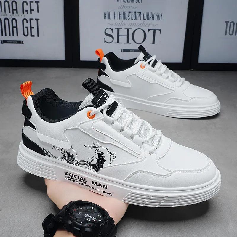 men's shoes 2023 new spring casual fashion sports flat shoes casual junior high school students men's white fashion shoes wholesale Application Scenario