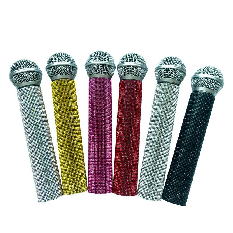 microphone toy children's microphone mouthpiece props zhuazhou mini handheld fake microphone gold simulation microphone model Specification drawing